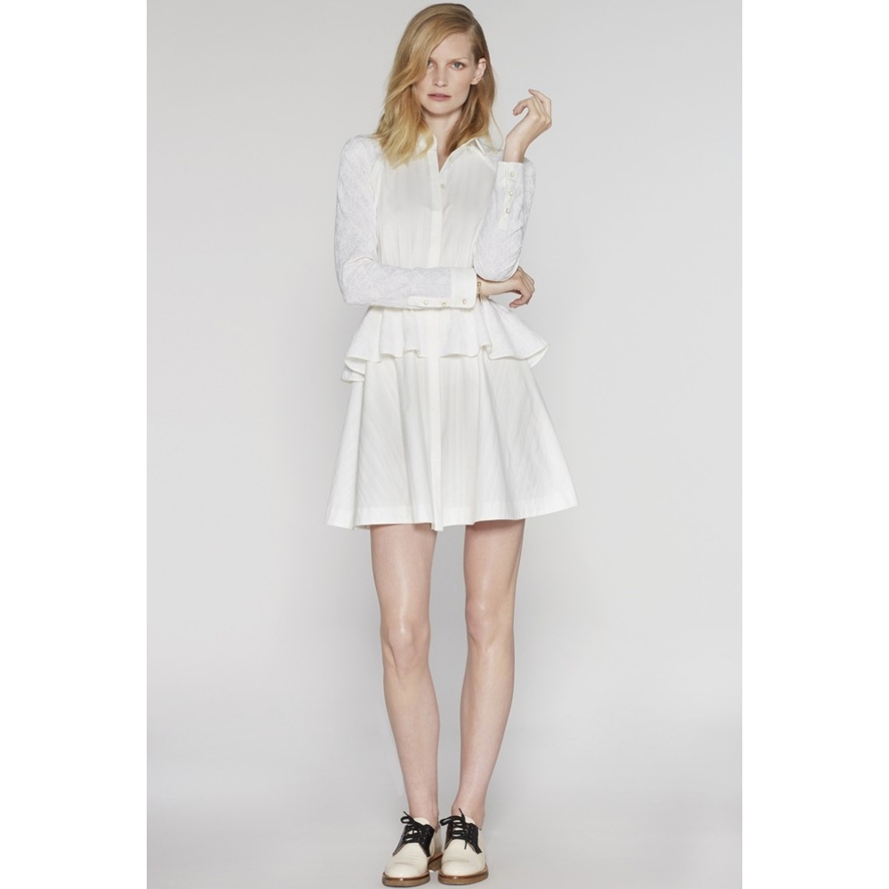 Marchesa Voyage White Cotton Dress